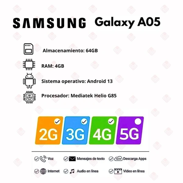 Celular Samsung Galaxy A05 64GB 4GB RAM Negro - Imagen 2